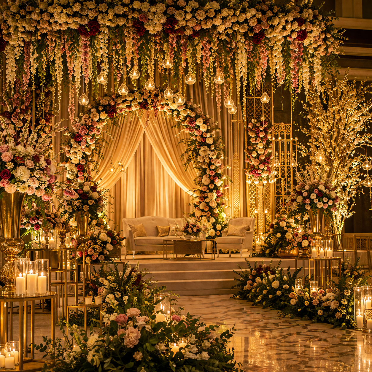 Decorated celebration venue
